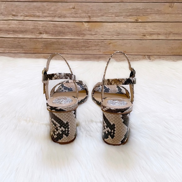 Vince Camuto Nendan Snake Print Leather Sandals - Picture 6 of 8